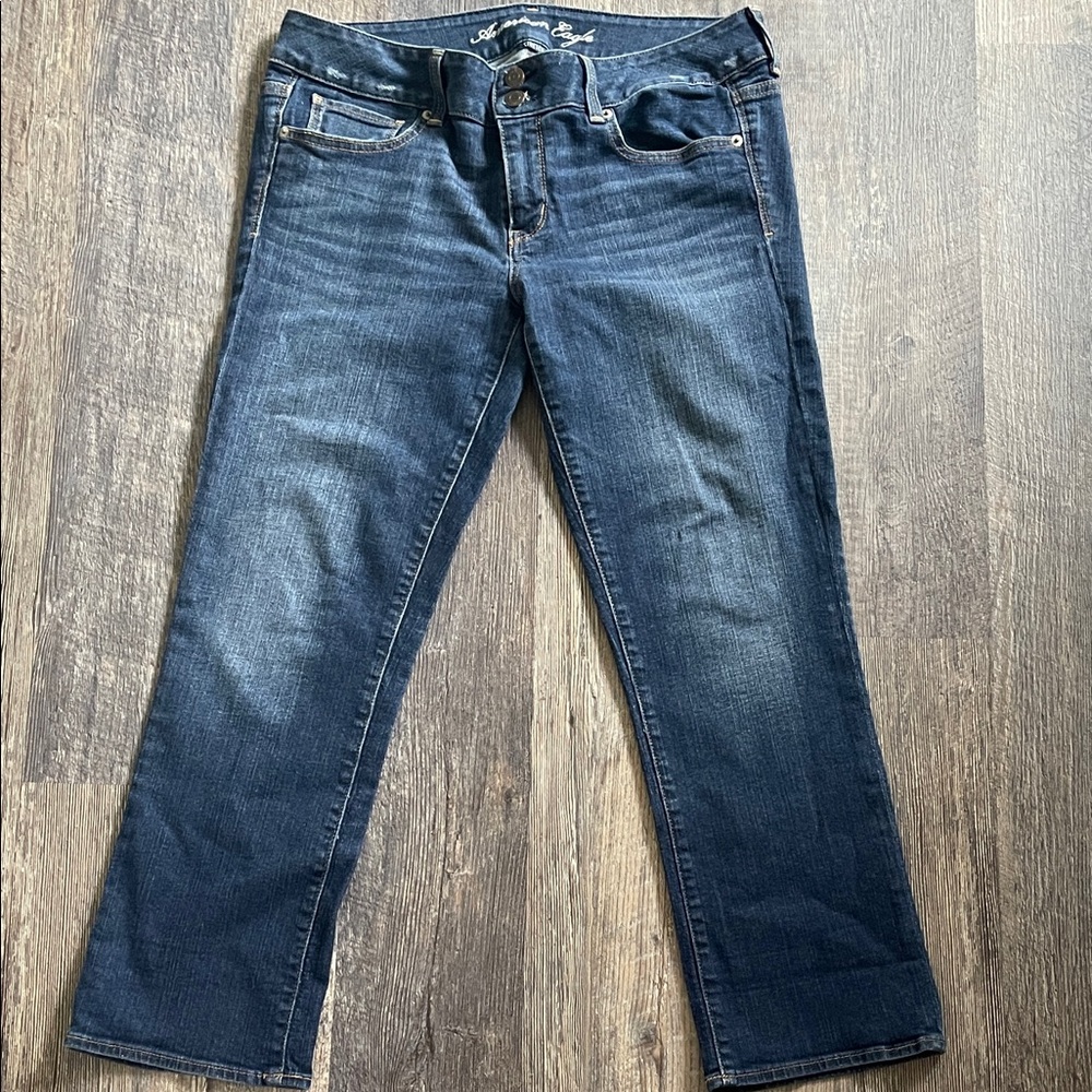 American Eagle Outfitters Dark Blue Straight Leg Jeans